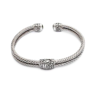 Alternate image for Indonesian Sterling Silver Cuff with Four Gemstones Sukawati Glamour