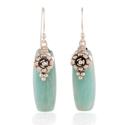 Alternate image for Spring-Inspired Agate and Sterling Silver Dangle Earrings Tranquil Petals