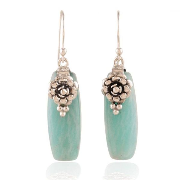 Alternate image for Spring-Inspired Agate and Sterling Silver Dangle Earrings Tranquil Petals