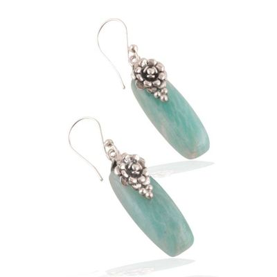 Alternate image for Spring-Inspired Agate and Sterling Silver Dangle Earrings Tranquil Petals