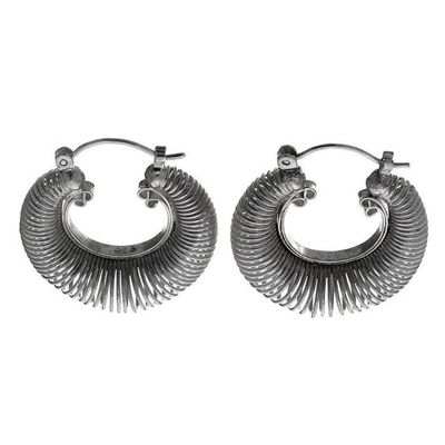 Alternate image for Sterling silver hoop earrings Dynamic