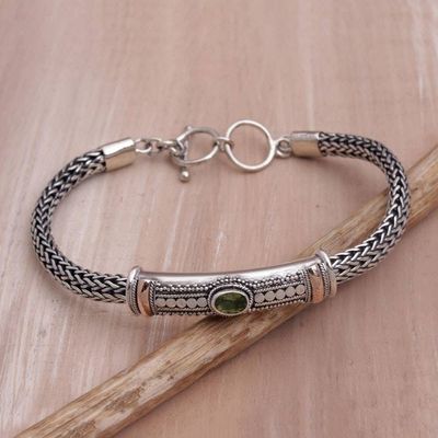 Primary image for Gold Accent 925 Silver Peridot Pendant Bracelet from Bali Center of Hope