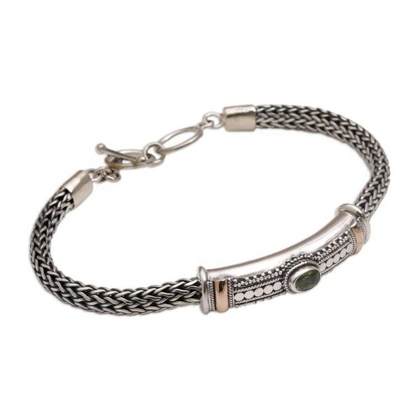 Alternate image for Gold Accent 925 Silver Peridot Pendant Bracelet from Bali Center of Hope