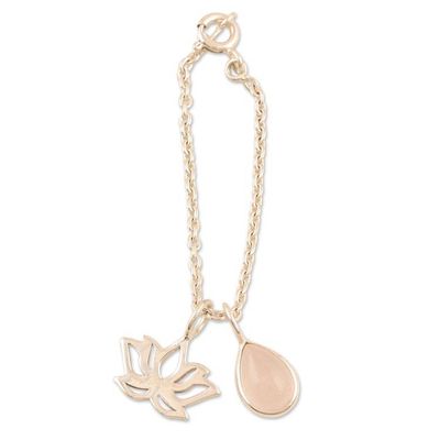Alternate image for Rose Quartz  Sterling Silver Watch Accent with Charms Intense Glow