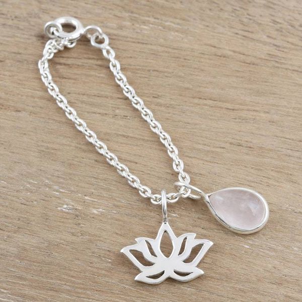 Alternate image for Rose Quartz  Sterling Silver Watch Accent with Charms Intense Glow