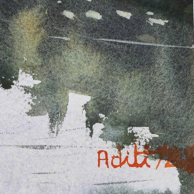 Alternate image for Impressionist Watercolor Landscape on Handmade Paper Norwester