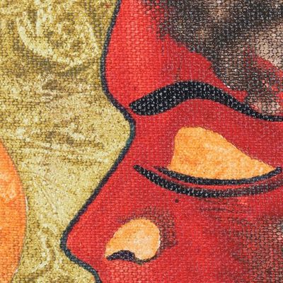 Alternate image for Acrylic Portrait Painting on Canvas Greedy
