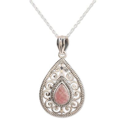 Alternate image for Ornate Rhodochrosite Pendant Necklace Paean