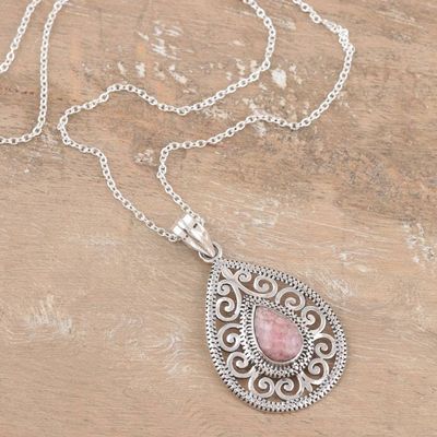 Alternate image for Ornate Rhodochrosite Pendant Necklace Paean