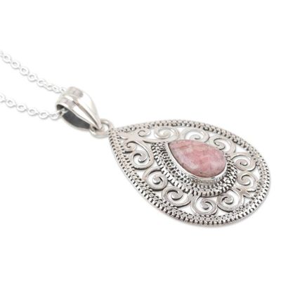 Alternate image for Ornate Rhodochrosite Pendant Necklace Paean