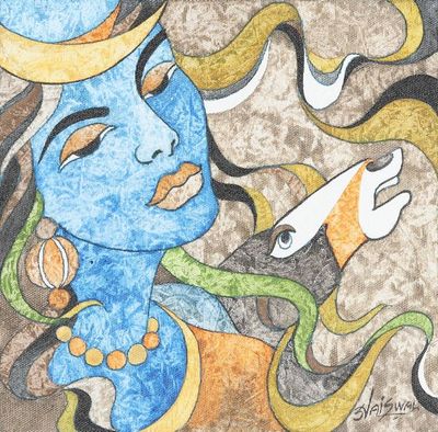 Alternate image for Signed Acrylic Painting on Canvas Jalandhar