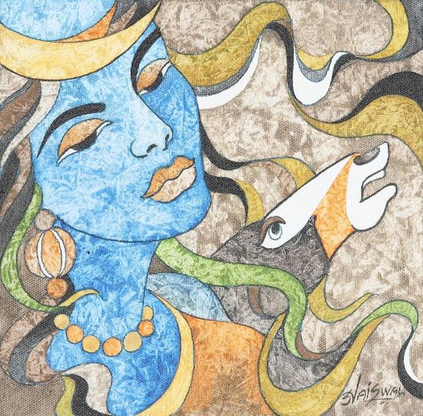 Alternate image for Signed Acrylic Painting on Canvas Jalandhar