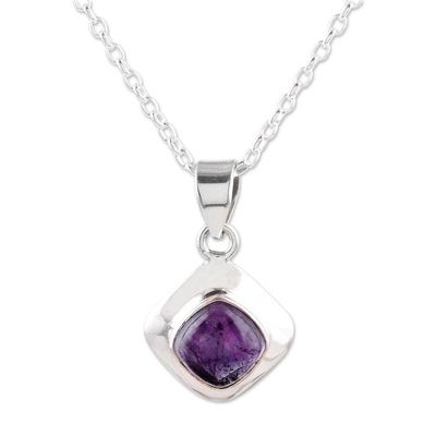 Alternate image for Handcrafted Amethyst and Sterling Silver Pendant Necklace Berry Delight