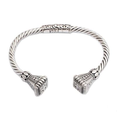 Alternate image for Balinese Sterling Silver Cuff Bracelet Heavens Gate