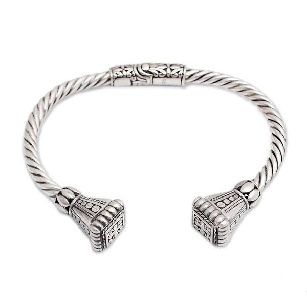 Alternate image for Balinese Sterling Silver Cuff Bracelet Heavens Gate