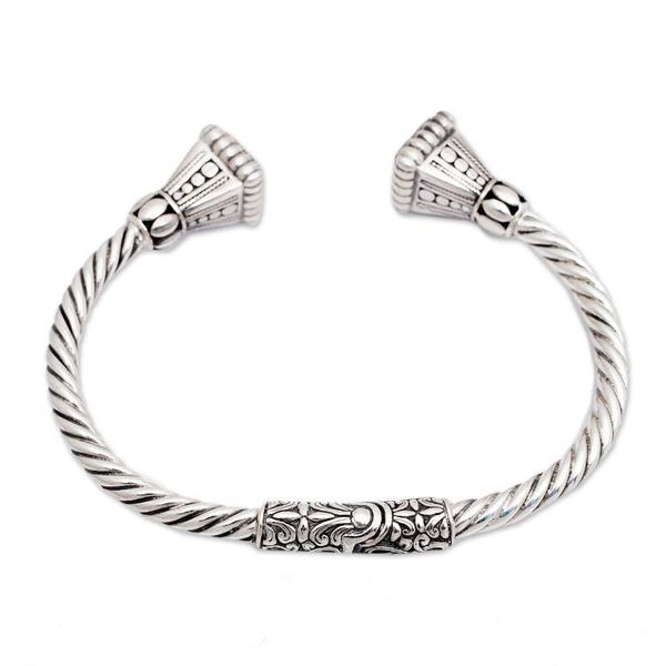 Alternate image for Balinese Sterling Silver Cuff Bracelet Heavens Gate