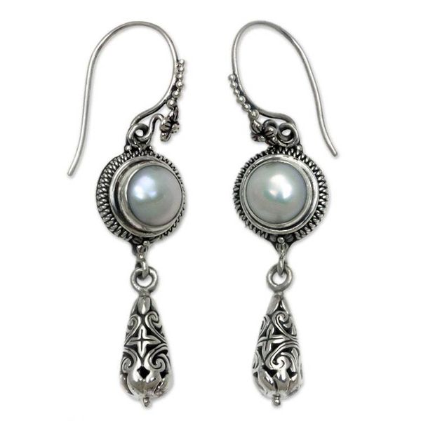 Alternate image for Artisan Crafted Cultured Pearl Dangle Earrings Summer Serenity