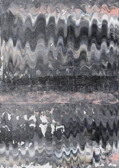 Alternate image for Wavy Abstract Acrylic Painting on Canvas Waves