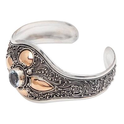 Alternate image for Gold-Accented Blue Topaz Cuff Bracelet Wild Story