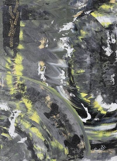 Alternate image for Abstract Acrylic Painting from India Hallucination