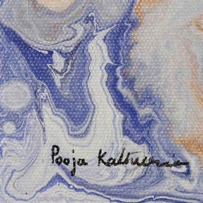 Alternate image for Original Acrylic Pour Paintings Diptych Waves