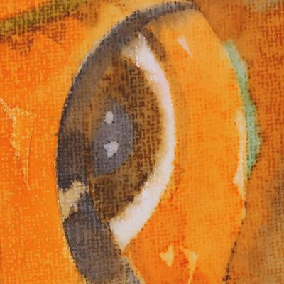 Alternate image for Expressionist Ganesha Painting in Orange from India Bala Ganesha