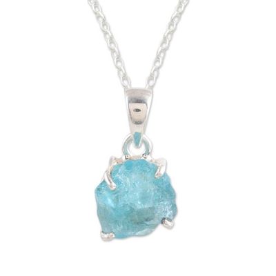 Alternate image for Sterling Silver Pendant Necklace with Freeform Apatite Gem Creative Freedom