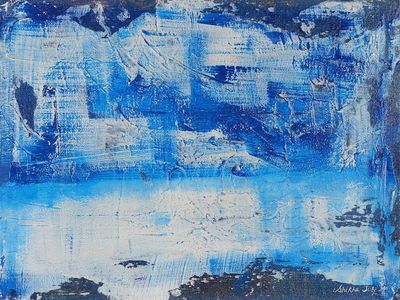 Alternate image for Acrylic on Canvas Abstract Painting of The Mediterranean Sea Mediterranean Sea