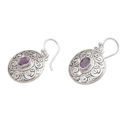 Alternate image for Amethyst and Sterling Silver Dangle Earrings from Indonesia Purple Memories