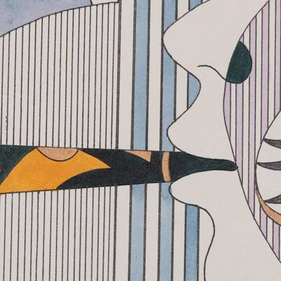 Alternate image for Signed Cubist Painting by an Indian Artist Melody