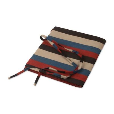 Alternate image for Multicolor Striped 100 Cotton Roll Pencil Case from India Chic Ideas