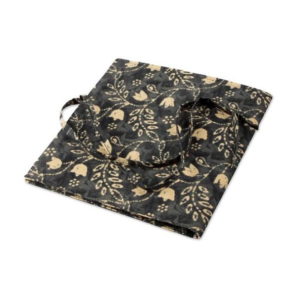 Alternate image for Black and Yellow Cotton Roll Pencil Case with Floral Theme Nighttime Illusions