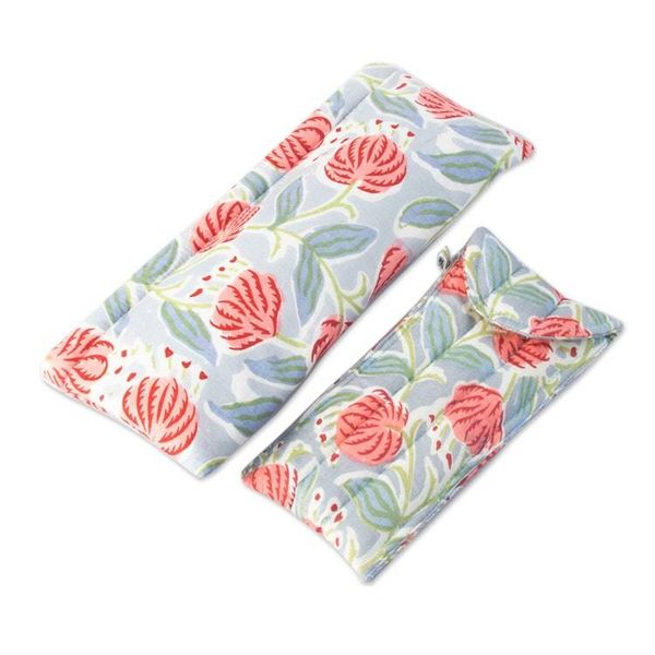 Alternate image for Floral-Themed Cotton Pencil and Eyeglass Case 2-Piece Set Blossoming Functionality