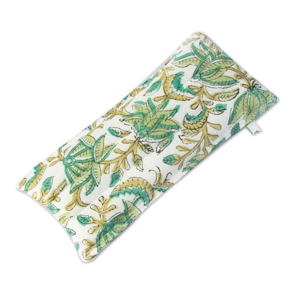Alternate image for 2-Piece Cotton Pencil and Eyeglass Case Set with Leaf Design Leafy Functionality