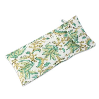 Alternate image for 2-Piece Cotton Pencil and Eyeglass Case Set with Leaf Design Leafy Functionality