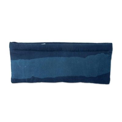 Alternate image for Striped Blue White Cotton Pencil Eyeglass Case 2-Piece Set Indigo Functionality