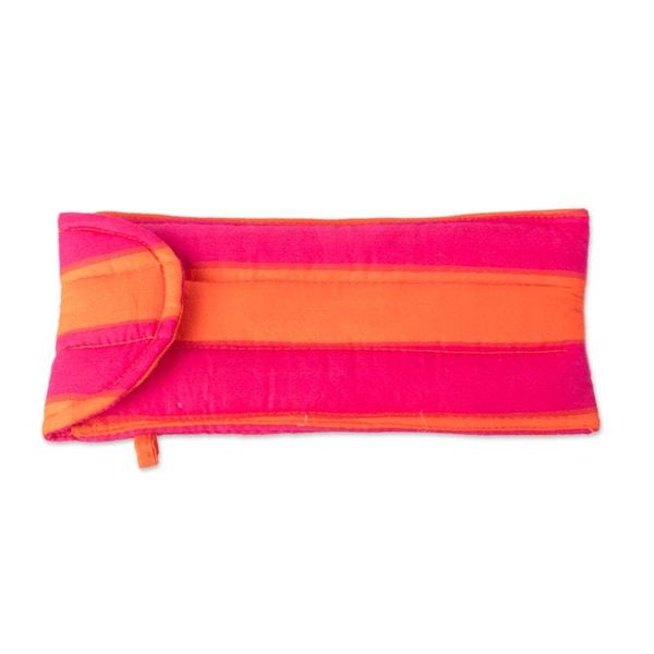 Alternate image for Orange Fuchsia Cotton Pencil and Eyeglass Case 2-Piece Set Sweet Functionality