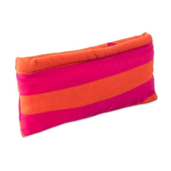 Alternate image for Orange Fuchsia Cotton Pencil and Eyeglass Case 2-Piece Set Sweet Functionality