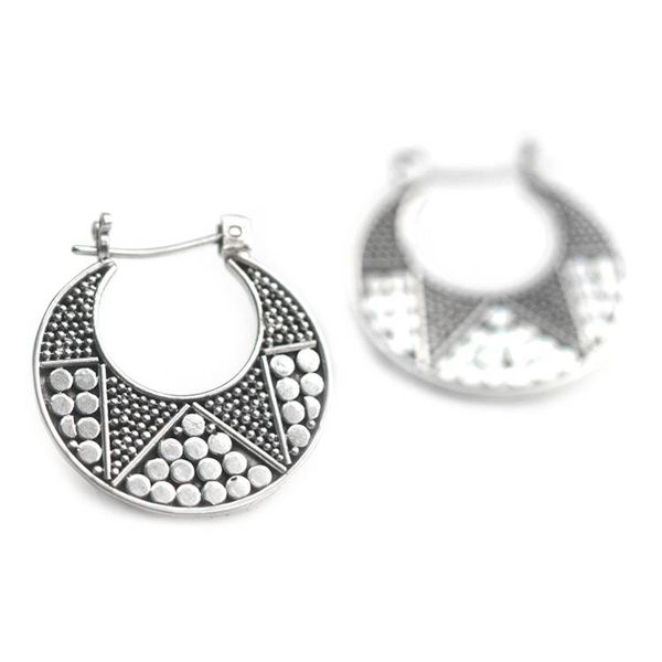 Alternate image for Hand Crafted Sterling Silver Hoop Earrings Crescent