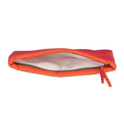 Alternate image for Orange Fuchsia Cotton Pencil and Eyeglass Case 2-Piece Set Sweet Functionality