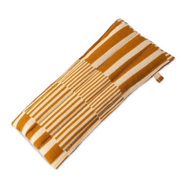 Alternate image for Cotton Pencil Eyeglass Case 2-Piece Set with Striped Design Yellow and Jolly Functionality