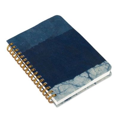 Alternate image for Cotton Toiletry Case and Journal 2-Piece Set with Stripes Indigo Wanderer
