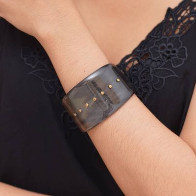 Alternate image for Indonesian Modern Horn Cuff Bracelet Evening Horizon