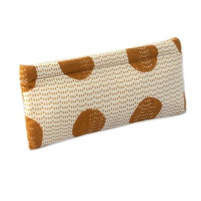 Alternate image for Dotted Ochre Ivory 2-Piece Cotton Pencil Eyeglass Case Set Ochre Dot Functionality