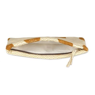 Alternate image for Dotted Ochre Ivory 2-Piece Cotton Pencil Eyeglass Case Set Ochre Dot Functionality