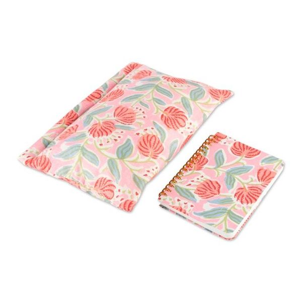 Alternate image for 2-Piece Floral-Themed Cotton Toiletry Case and Journal Set Blooming Wanderer