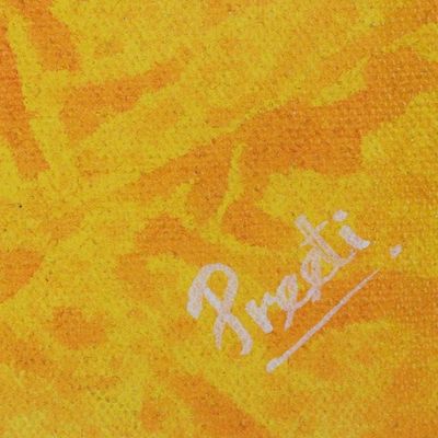 Alternate image for Signed Acrylic Cow Painting from India The Bull