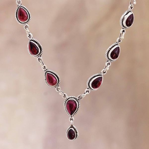 Alternate image for Garnet Cabochon Pendant Necklace On the Bright Side