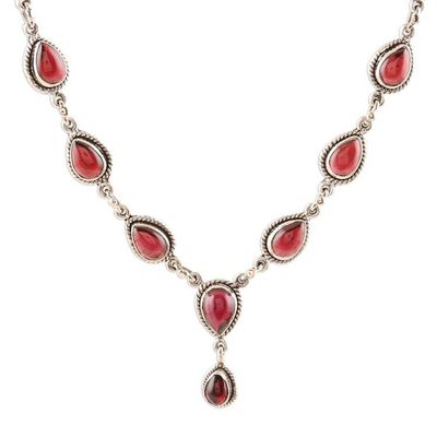 Alternate image for Garnet Cabochon Pendant Necklace On the Bright Side