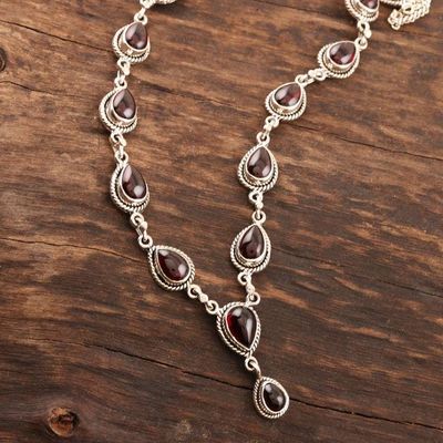Alternate image for Garnet Cabochon Pendant Necklace On the Bright Side